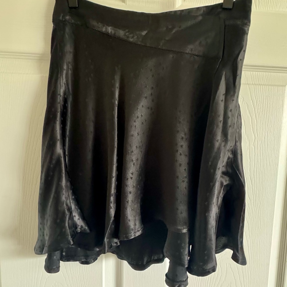 Free People Black Satin Skirt with Stars. - Picture 4 of 13